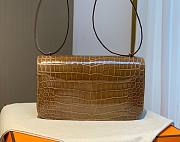 Hermes Shiny Crocodile Constance Brown Bag - 6