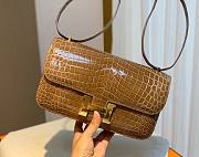 Hermes Shiny Crocodile Constance Brown Bag - 2