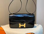 Hermes Shiny Crocodile Constance Black Bag - 1