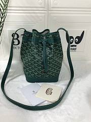 Goyard bucket green leather bag - 1