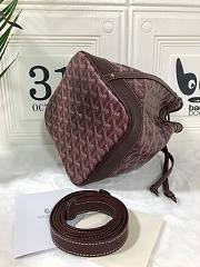 Goyard bucket red leather bag - 4