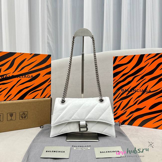 Balenciaga Crush small chain-strap white shoulder bag - 1