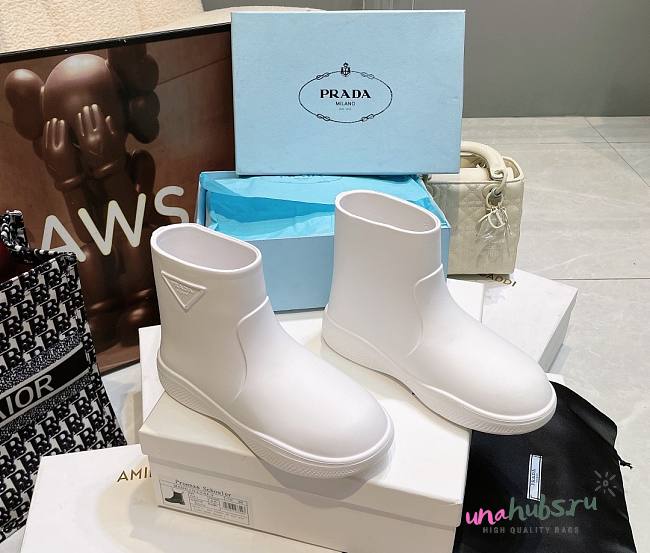 Prada rubber white boots - 1