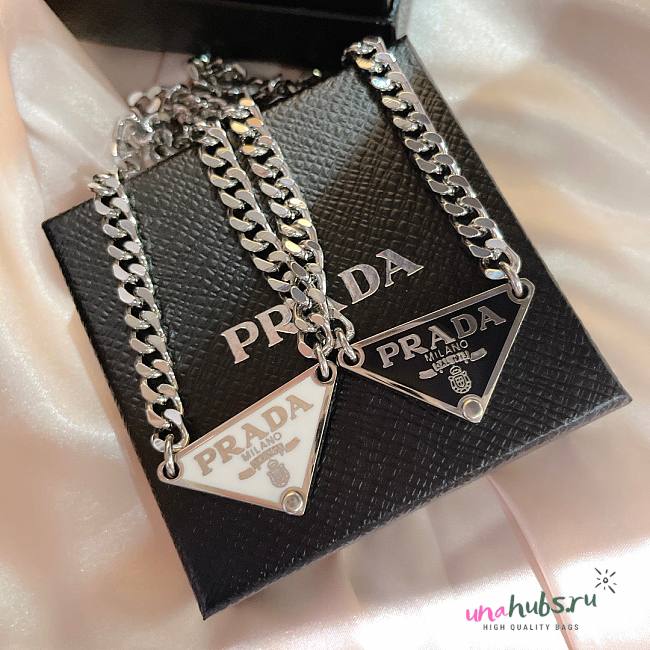 Prada necklace white/ black - 1