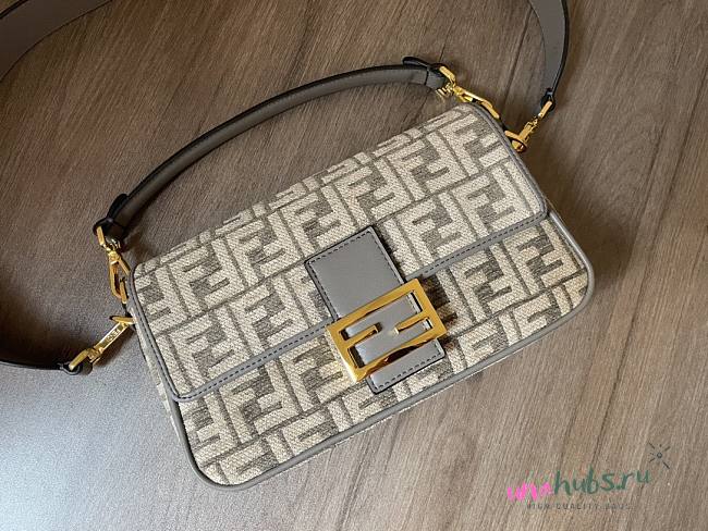 Fendi Gray Baguette 27cm Bag - 1