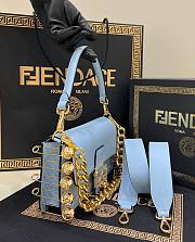 Fendi x Versace Baguette Blue Medium Bag - 2