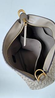 Fendi O'Lock Zip Dove grey tapestry fabric bag - 5