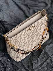 Fendi O'Lock Zip Dove grey tapestry fabric bag - 4