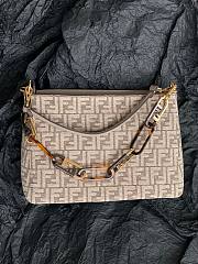 Fendi O'Lock Zip Dove grey tapestry fabric bag - 2