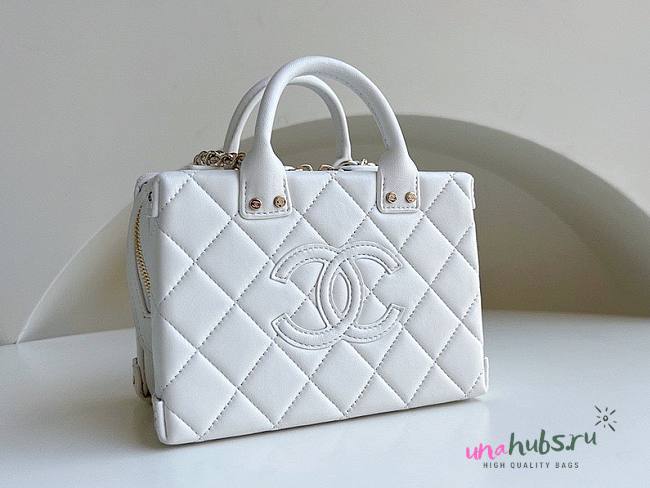 Chanel Vanity Case Calfskin White Bag - 1