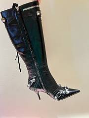 Balenciaga Cagole Buckled Knee-High Leather Boots - 2