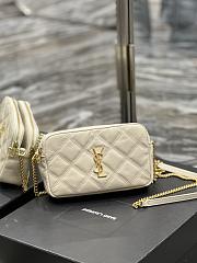 YSL Becky Quilted Double Zip Beige Pouch Bag - 6