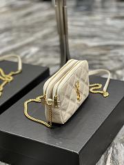 YSL Becky Quilted Double Zip Beige Pouch Bag - 5