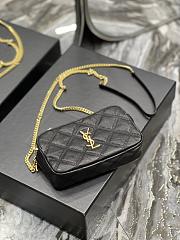 YSL Becky Quilted Double Zip Black Pouch Bag - 6