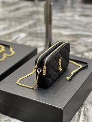 YSL Becky Quilted Double Zip Black Pouch Bag - 5