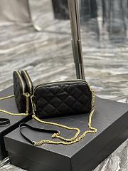 YSL Becky Quilted Double Zip Black Pouch Bag - 4