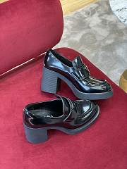 Prada high-heeled brushed chocolate leather loafers 85 mm - 5