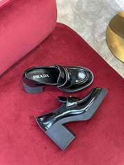 Prada high-heeled brushed chocolate leather loafers 85 mm - 4