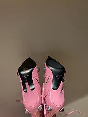 Balenciaga Cagole Buckled Pink Leather Boots - 5