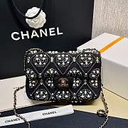 Chanel Pearl Strass CC Velvet Mini Flap Bag - 1