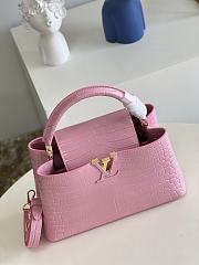 Louis Vuitton Pink Crocodile Capucines PM - 6