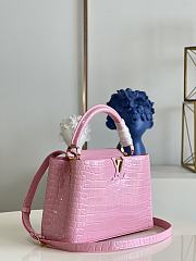 Louis Vuitton Pink Crocodile Capucines PM - 4