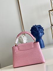 Louis Vuitton Pink Crocodile Capucines PM - 2