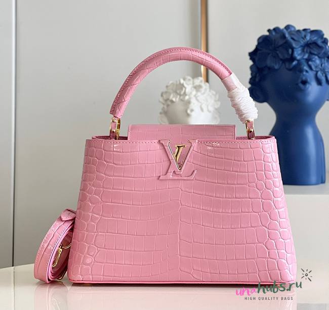 Louis Vuitton Pink Crocodile Capucines PM - 1