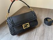 Fendi Baguette black woven leather bag 29cm - 1