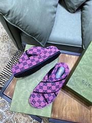 Gucci pink denim flatform slippers - 3