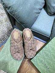 Gucci brown flatform slippers - 4