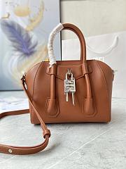 Givenchy Mini Antigona Lock Brown Leather Bag  - 1