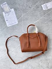 Givenchy Mini Antigona Lock Brown Leather Bag  - 4