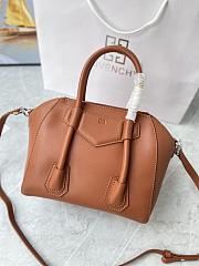 Givenchy Mini Antigona Lock Brown Leather Bag  - 5