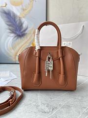 Givenchy Mini Antigona Lock Brown Leather Bag  - 6