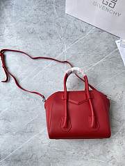 Givenchy Mini Antigona Lock Red Leather Bag  - 4