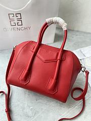 Givenchy Mini Antigona Lock Red Leather Bag  - 5