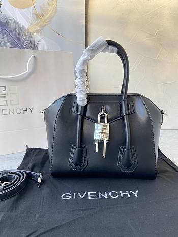 Givenchy Mini Antigona Lock Black Leather Bag