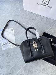 Givenchy Mini Antigona Lock Black Leather Bag - 2