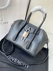 Givenchy Mini Antigona Lock Black Leather Bag - 3