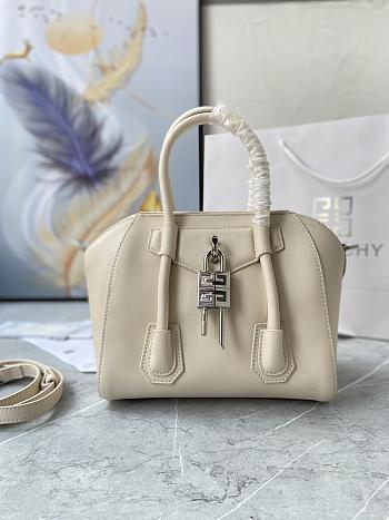 Givenchy Mini Antigona Lock White Leather Bag