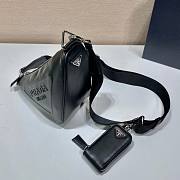 Prada Triangle Black Leather Shoulder Bag - 6