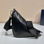 Prada Triangle Black Leather Shoulder Bag - 4