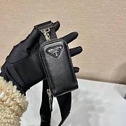 Prada Triangle Black Leather Shoulder Bag - 3