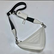 Prada Triangle White Leather Shoulder Bag - 5