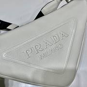 Prada Triangle White Leather Shoulder Bag - 2