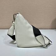 Prada Triangle White Leather Shoulder Bag - 3