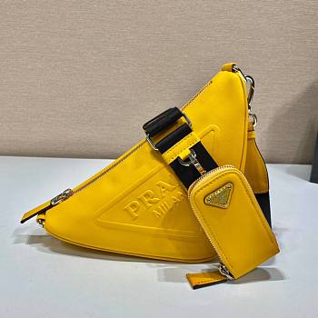 Prada Triangle Yellow Leather Shoulder Bag