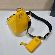 Prada Triangle Yellow Leather Shoulder Bag - 4