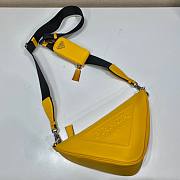 Prada Triangle Yellow Leather Shoulder Bag - 5